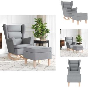 Vidaxl - Schaukelstuhl mit Fußhocker Hellgrau Stoff - Schaukelsessel - Schaukelstuhl - Loungesessel - Lounge Sessel