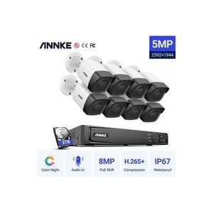 16CH Système de sécurité vidéo réseau Super hd PoE 5MP 8 caméras style a – 2TB - Annke