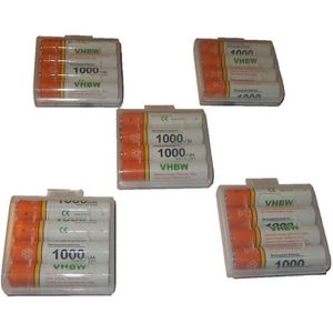 Vhbw - 20x aaa Micro Akku kompatibel mit Samsung Gigaset E720HX, E630A, E720, E630A Go, E630HX schnurlos Festnetz Telefon (1000 mAh, 1,2 v, NiMH)