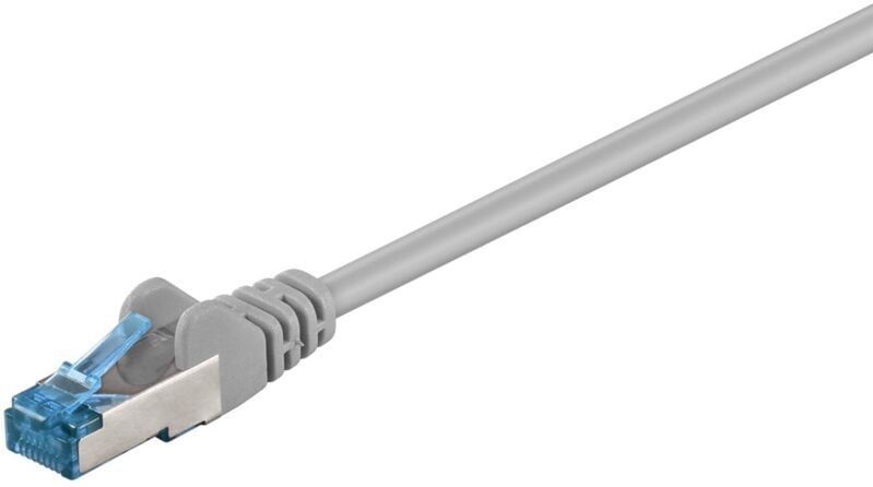 Cat 6A Patchkabel, s/ftp (PiMF), grau, Kupferleiter (cu), halogenfreier Kabelmantel (lszh). Kabellänge 10 m