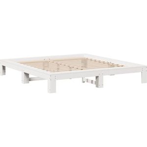 Massivholzbett ohne Matratze Weiß 180x200 cm Kiefernholz Vidaxl