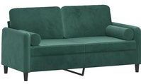 Vidaxl - 2-Sitzer-Sofa mit Zierkissen Dunkelgrün 140 cm Samt