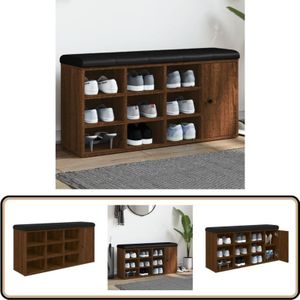 Schuhbank Braun Eichen-Optik 102x32x50 cm Holzwerkstoff - Schuhbank - Flurbank - Eiche Optik - Holzwerkstoff - Beistelltisch