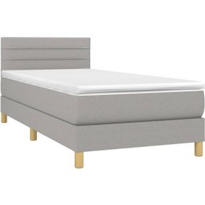 Boxspringbett mit Matratze Hellgrau 80x200 cm Stoff vidaXL