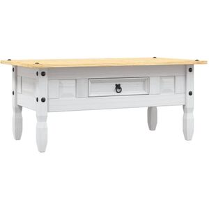 Couchtisch Mexiko-Stil Kiefernholz Weiß 100x55x44 cm Vidaxl