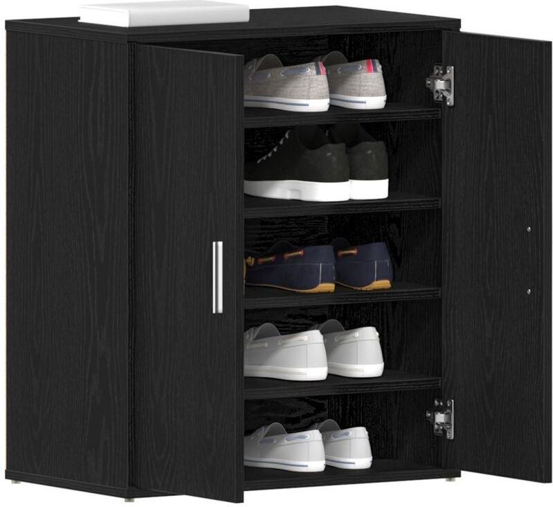 Vidaxl - Schuhschrank Schwarz Eiche 60x35x70 cm Holzwerkstoff