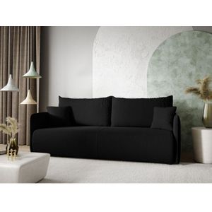 Fun Moebel - Sofa 2-Sitzer mit Schlaffunktion calgary Stoff Curio Schwarz