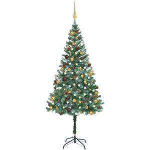 Künstlicher Weihnachtsbaum mit Beleuchtung Kugeln Zapfen 180 cm Vidaxl