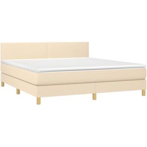 Vidaxl - Boxspringbett mit Matratze Creme 180x200 cm Stoff