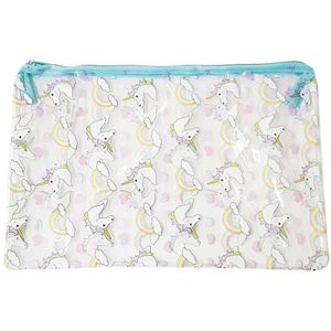 Trade Shop - transparente clutch bag hellblau einhorn fantasy make-up tasche frauen schönheit fall -
