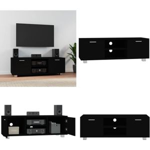 TV-Schrank Schwarz 120x40,5x35 cm Holzwerkstoff - tv Schrank - Fernsehtisch - Holzwerkstoff Möbel - Schwarzer tv Stand - Regal Schwarz - Home & Living