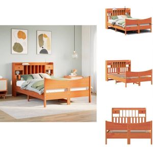 Vidaxl - Massivholzbett ohne Matratze Wachsbraun 160x200 Kiefernholz - Bettrahmen - Bettgestell - Bett - Doppelbett