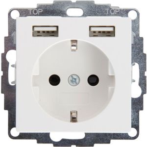 Kopp - Athenis UP-Steckdose mit 2 usb Ladebuchsen rein-weiß