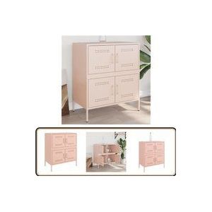 Vidaxl - Sideboard Rosa 68x39x79 cm Stahl - Industrielles Sideboard - Sideboard Rosa - Metallregal - Stauraumsschrank - Wohnzimmerschrank