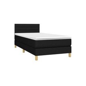 Boxspringbett mit Matratze & led Schwarz 90x190 cm Stoff vidaXL