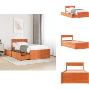Vidaxl - Massivholzbett ohne Matratze Wachsbraun 75x190 cm Kiefernholz - Massivholzbette - Holzbetten - Doppelbett - Bettsofa - Boxspringbett