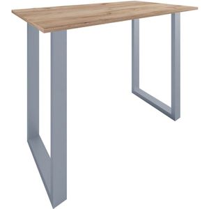 Xona Bartisch 140x80 Eiche dekor, silberfarben.