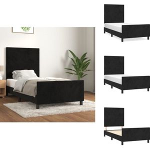Bettgestell ohne Matratze Schwarz 100x200 cm Samt - Samtsofa - Bettessel - Doppelbett - Boxspringbetten - Hochbett