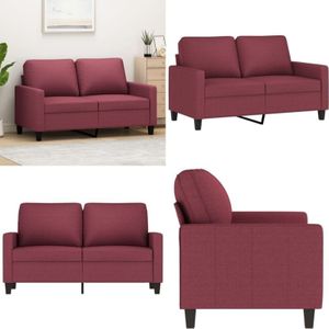Vidaxl - 2-Sitzer-Sofa Weinrot 120 cm Stoff - Couch - 2-Sitzer Sofa - Wohnzimmersofa - Weinrot Sofa - Lederlook Sofa - Home & Living