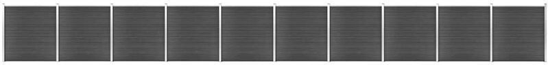 Vidaxl - Zaunelement Set wpc 1737x186 cm Schwarz