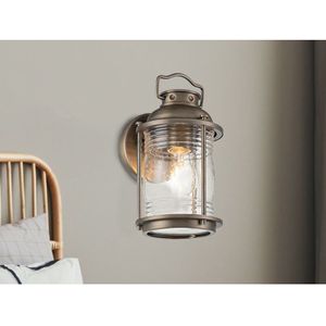 Meinewunschleuchte - led Industrial Wandlaterne für Innen & Außen, Bronze Höhe 28cm