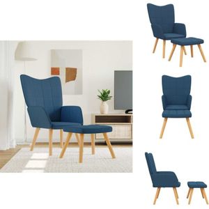 Vidaxl - Relaxsessel mit Hocker Blau Stoff - Sessel Blau - Relaxsessel - Wohnraum Dekoration - Bequemlichkeit - Stahlgestell