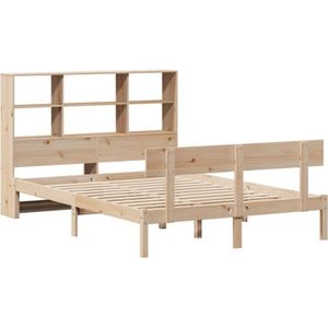 Massivholzbett mit Regal ohne Matratze 140x190 cm Kiefernholz Vidaxl
