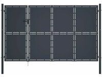 Vidaxl - Gartentor Stahl 350 x 150 cm Anthrazit