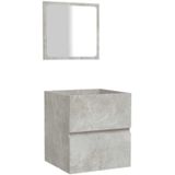 Badschrank mit Spiegel Betongrau Holzwerkstoff Vidaxl