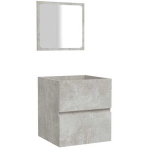 Badschrank mit Spiegel Betongrau Holzwerkstoff Vidaxl
