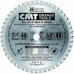 CMT - 226.048.07 kreissägeblat (pvc-holz) 184X2X215.87 Z=48 fwf