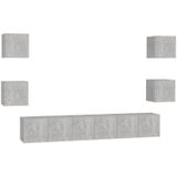 Vidaxl - 7-tlg. TV-Schrank-Set Betongrau Holzwerkstoff