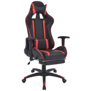 Neigbarer Racing-Bürostuhl mit Fußstütze Rot Vidaxl