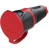 2511-sr Schutzkontaktkupplung Gummi, Thermoplast 250 v Schwarz, Rot IP54 - PCE