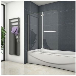 Duschparadies-de - 120X140cm Faltwand Dusche Badewannenaufsatz Duschabtrennung Duschwand Glaswand 6mm Nano Glas