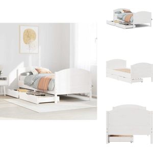 Vidaxl - Massivholzbett ohne Matratze Weiß 75x190 cm Kiefernholz - Bettgestell - Bettrahmen - Schlafzimmermöbel - Möbel Schlafzimmer