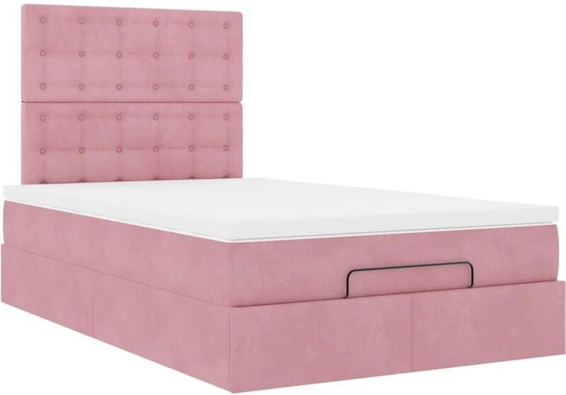 Vidaxl - Ottoman-Bett mit Matratzen & LEDs Rosa 120x200 cm Samt