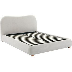 Vente-unique - Bett mit Bettkasten - 140 x 190 cm - Stoff - Beige - vanari