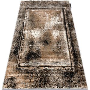 Modern de luxe Teppich 634 Rahmen vintage - Strukturell grau / gold yellow 180x270 cm
