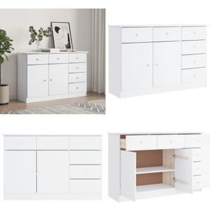 Vidaxl - Sideboard alta Weiß 112x35x73 cm Massivholz Kiefer - Holz Sideboard - Massiver Holzmöbel - Kiefernholz - Weißes Sideboard