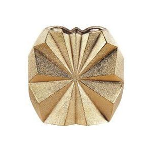Dekovase aus Keramik in Gold 25 cm glänzend Antikgold-Optik Vintage Stil Flurdeko Wohnzimmer Schlafzimmer Wohnaccessoires Tischdekoration