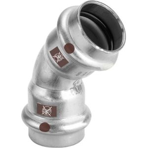 Temponox Bogen 809874 28 mm, 45Grad, Stahl, nicht rostend, SC-Contur - Viega