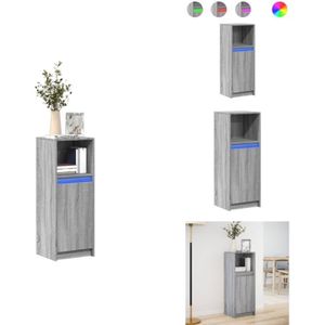 LED-Sideboard Grau Sonoma 38x34x100 cm Holzwerkstoff - Sideboard - Sideboards - Kommode - Anrichte