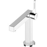 Keuco - Waschtisch-Armatur chrom für Waschbecken im Bad, mit Ablaufgarnitur Zugstange, Höhe 26,1cm, Design-Wasserhahn, Waschtischmischer, Edition 90