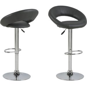 Plus Barhocker grau pu Kunstleder, Chrom.