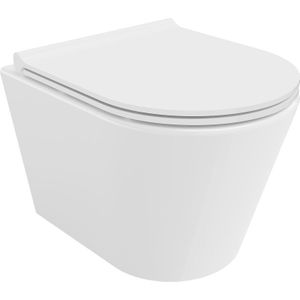 Rico WC-Schüssel Randlos mit slim Sitz und Absenk-Automatik, duroplast, Weiß - 30720500 - Mexen