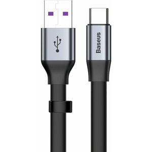 Baseus Einfaches Flachkabel USB / USB Type C SuperCharge 5A 40W Quick Charge 3.0 QC 3.0 23cm grau (CATMBJ-BG1)