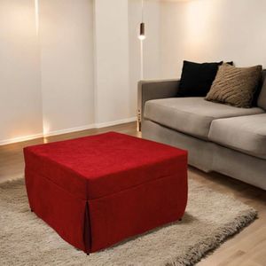 Talamo Italia Puof in ein Einzelbett umwandelbar, Made in Italy, Klappbett, Pouf mit abnehmbarem, platzsparendem Stoff für das Wohnzimmer, cm 78x78 /
