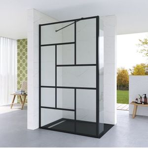 Aqualavos - Duschabtrennung Duschwand mit schwingbaren Flügel für Walk-in Dusche, 120x200 cm, 8 mm Einscheiben-Sicherheitsglas (esg) mit