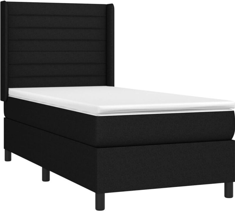 Vidaxl - Boxspringbett mit Matratze Schwarz 90x200 cm Stoff